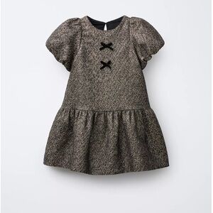 Zara Sparkly Velvet Bow Dress